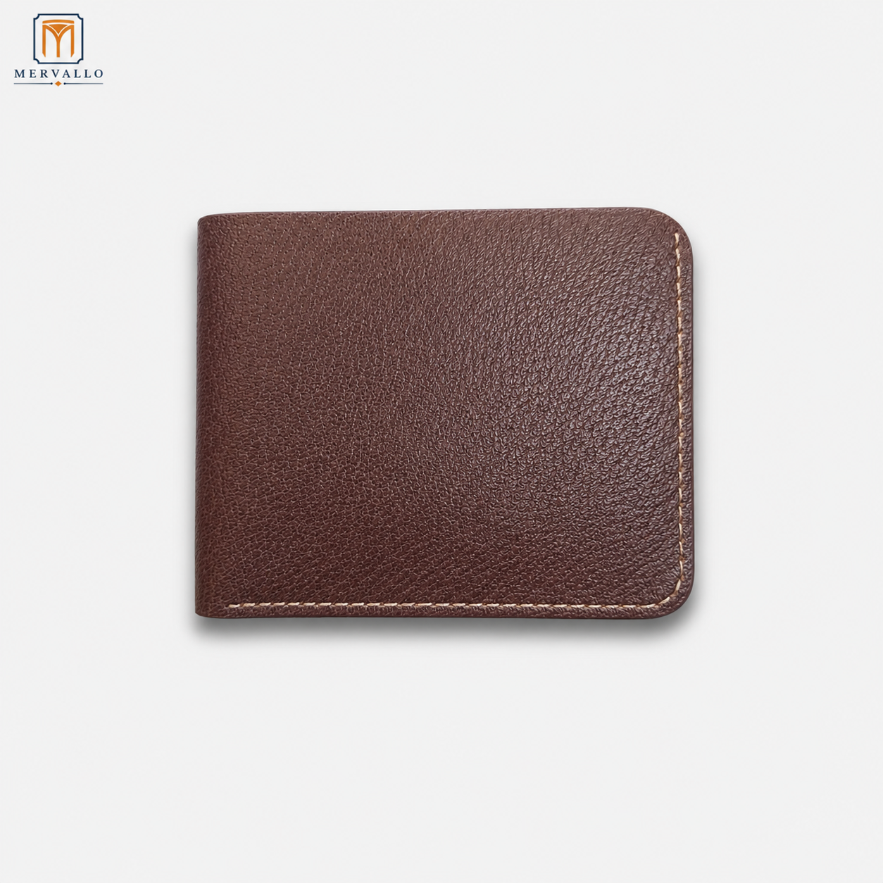 Portefeuille marron cousu à la main
