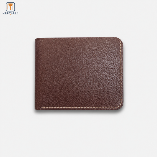 Portefeuille marron cousu à la main