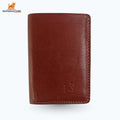 Porte carte en cuir marron taba
